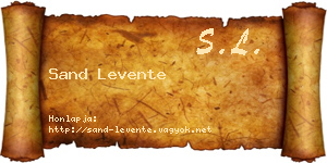 Sand Levente névjegykártya